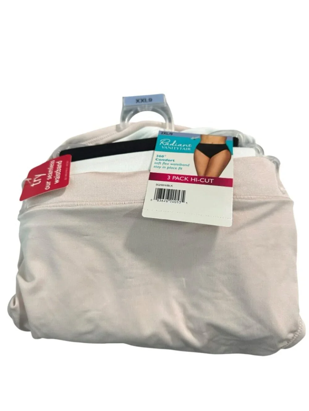 Vanity Fair Radiant Womens 360 Comfort Brief Panties 3 Pack 2XL 9 Seamless NEW